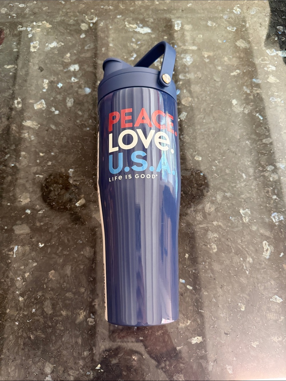 Life Is Good Navy Blue 'Peace Love U.S.A.' Travel Tumbler